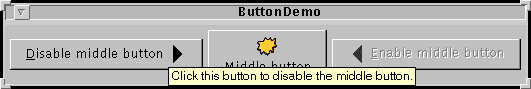 ButtonDemo showing a tool tip.