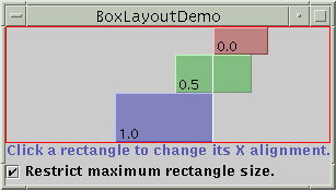 Three components with mixed X alignments